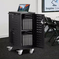 Carrello di ricarica mobile in metallo nero, 16 dispositivi, fino a 15,6"