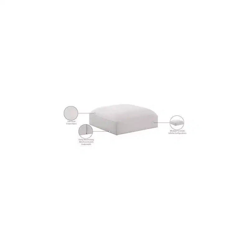 Pouf rotondo in tessuto poliestere nero/crema, 1 posto