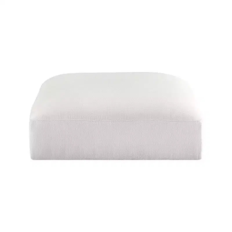 Pouf rotondo in tessuto poliestere nero/crema, 1 posto