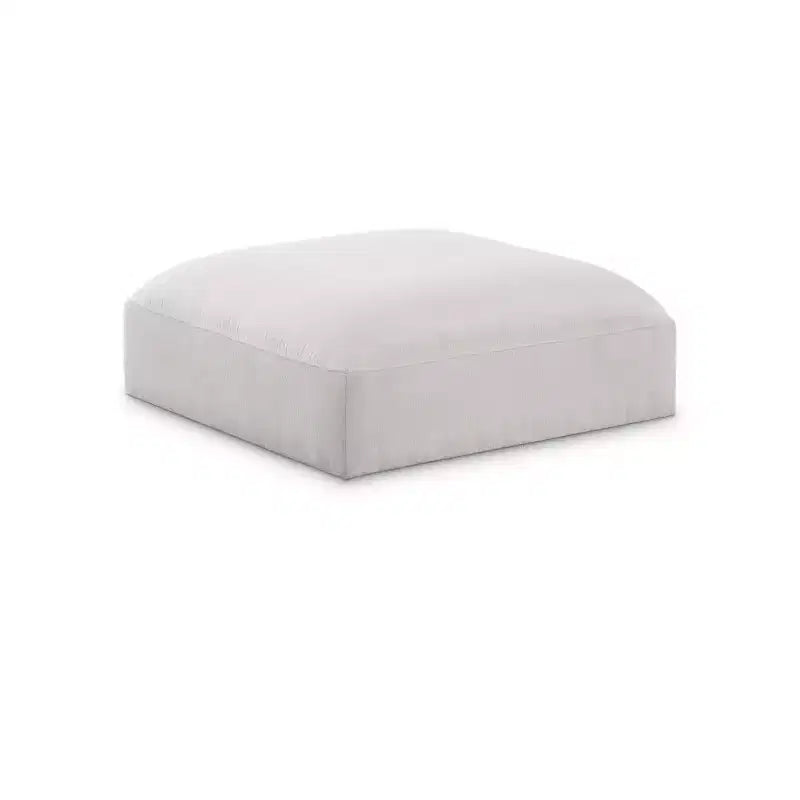 Pouf rotondo in tessuto poliestere nero/crema, 1 posto