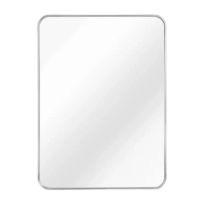 Specchio da parete rettangolare con cornice in alluminio color argento, 1 persona