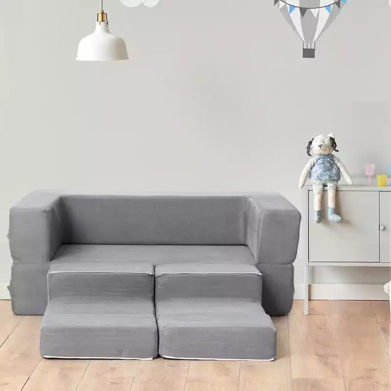 Divano modulare per bambini con stelle grigie/fosforescenti, 2 posti