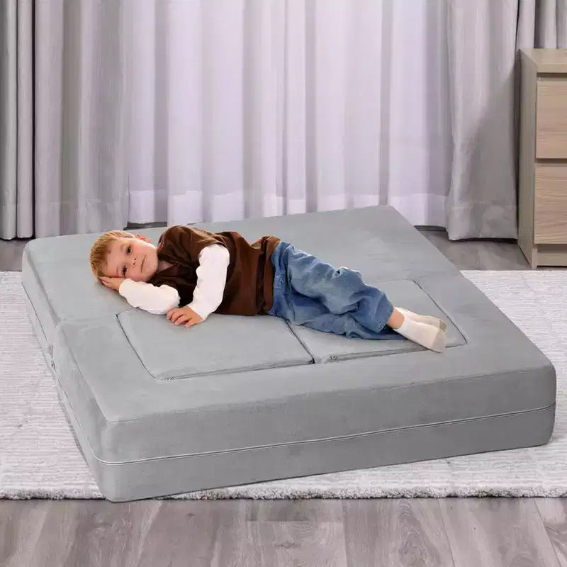 Divano modulare per bambini con stelle grigie/fosforescenti, 2 posti