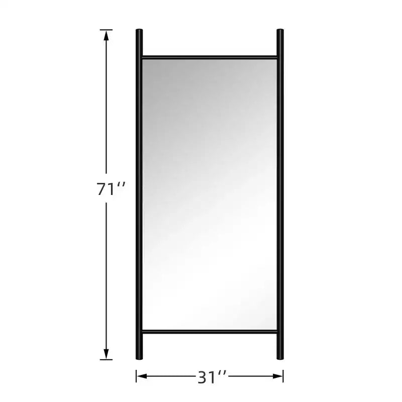 Specchio da parete con cornice in legno a scaletta marrone, singolo, 31"L x 71"A
