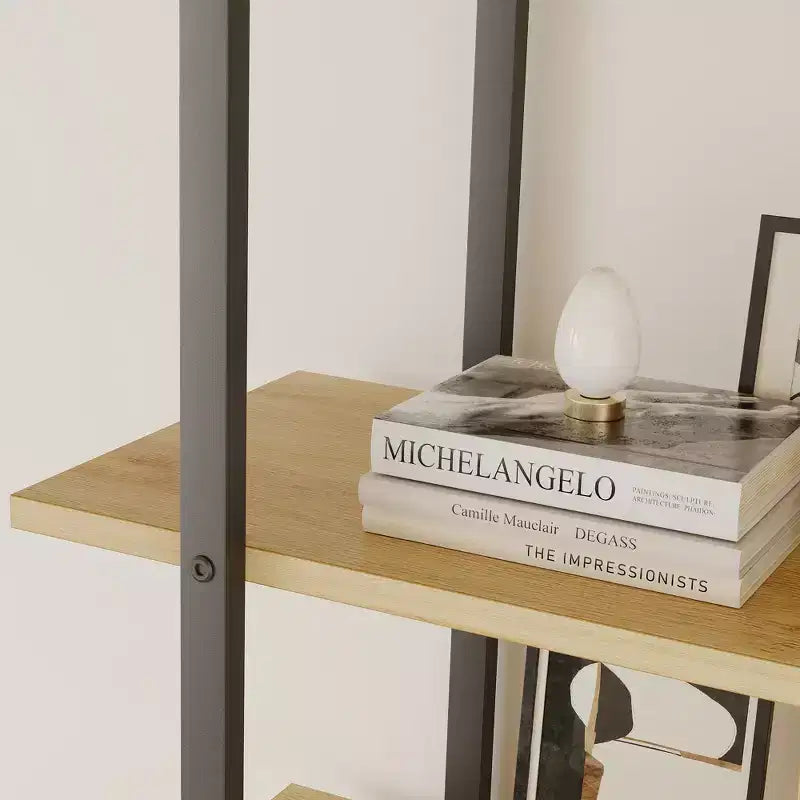 Libreria Intrecciata in Rattan Naturale Marrone con Ripiano Contenitore – 1 Persona