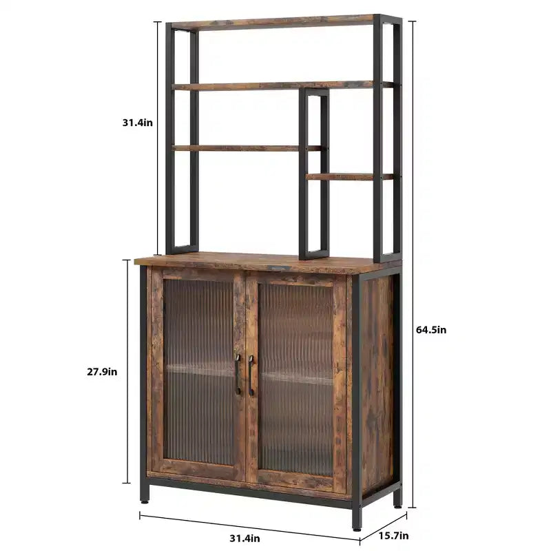 Scaffale da Panettiere a 5 Ripiani Nero – Supporto per Microonde con Contenitore, Montaggio da 1 Persona