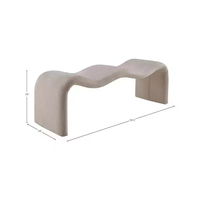 Panca rivestita in tessuto ciniglia – Beige / Nero / Crema / Grigio / Menta / Blu marino, Rettangolare, 1 posto