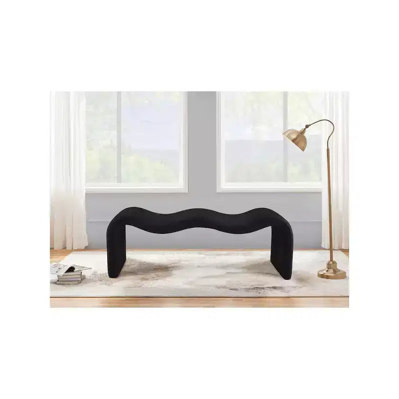 Panca rivestita in tessuto ciniglia – Beige / Nero / Crema / Grigio / Menta / Blu marino, Rettangolare, 1 posto