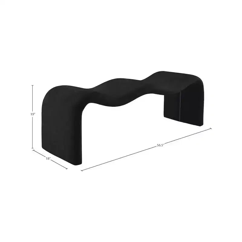 Panca rivestita in tessuto ciniglia – Beige / Nero / Crema / Grigio / Menta / Blu marino, Rettangolare, 1 posto