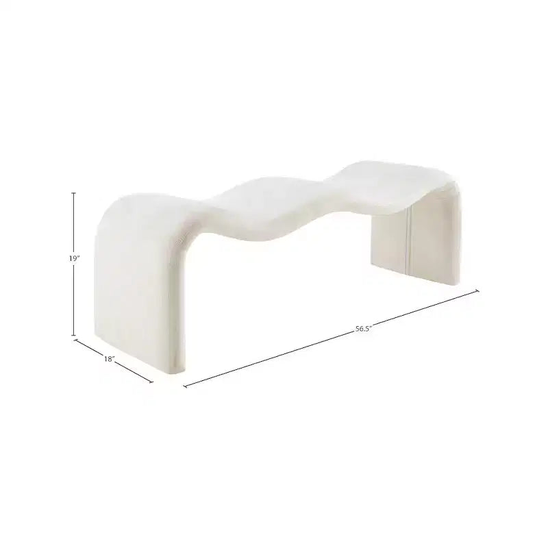 Panca rivestita in tessuto ciniglia – Beige / Nero / Crema / Grigio / Menta / Blu marino, Rettangolare, 1 posto