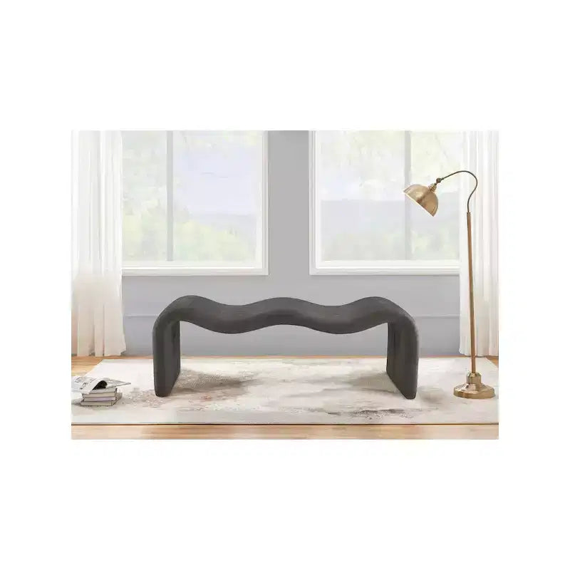 Panca rivestita in tessuto ciniglia – Beige / Nero / Crema / Grigio / Menta / Blu marino, Rettangolare, 1 posto