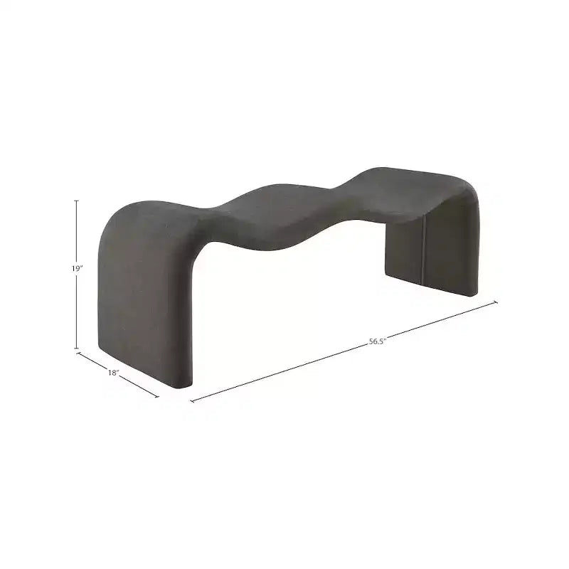 Panca rivestita in tessuto ciniglia – Beige / Nero / Crema / Grigio / Menta / Blu marino, Rettangolare, 1 posto