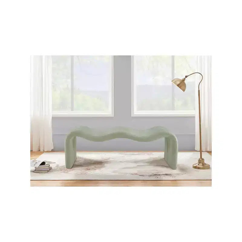 Panca rivestita in tessuto ciniglia – Beige / Nero / Crema / Grigio / Menta / Blu marino, Rettangolare, 1 posto