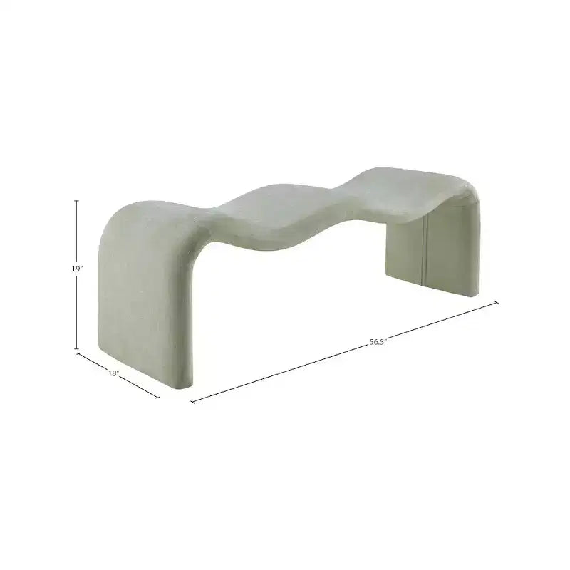 Panca rivestita in tessuto ciniglia – Beige / Nero / Crema / Grigio / Menta / Blu marino, Rettangolare, 1 posto