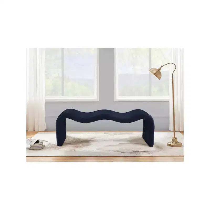 Panca rivestita in tessuto ciniglia – Beige / Nero / Crema / Grigio / Menta / Blu marino, Rettangolare, 1 posto