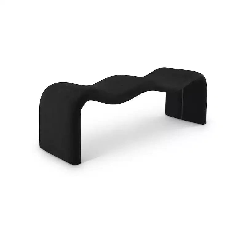 Panca rivestita in tessuto ciniglia – Beige / Nero / Crema / Grigio / Menta / Blu marino, Rettangolare, 1 posto