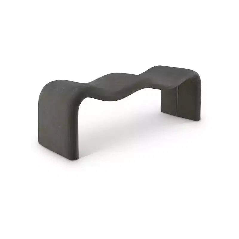 Panca rivestita in tessuto ciniglia – Beige / Nero / Crema / Grigio / Menta / Blu marino, Rettangolare, 1 posto