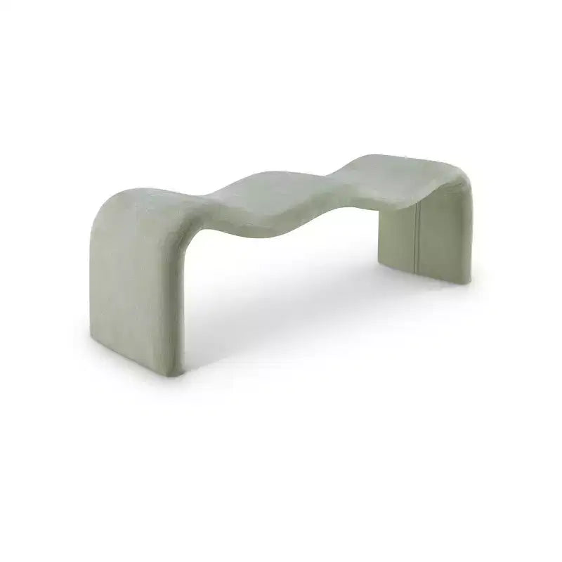 Panca rivestita in tessuto ciniglia – Beige / Nero / Crema / Grigio / Menta / Blu marino, Rettangolare, 1 posto