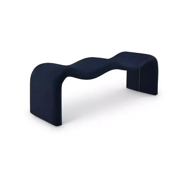 Panca rivestita in tessuto ciniglia – Beige / Nero / Crema / Grigio / Menta / Blu marino, Rettangolare, 1 posto