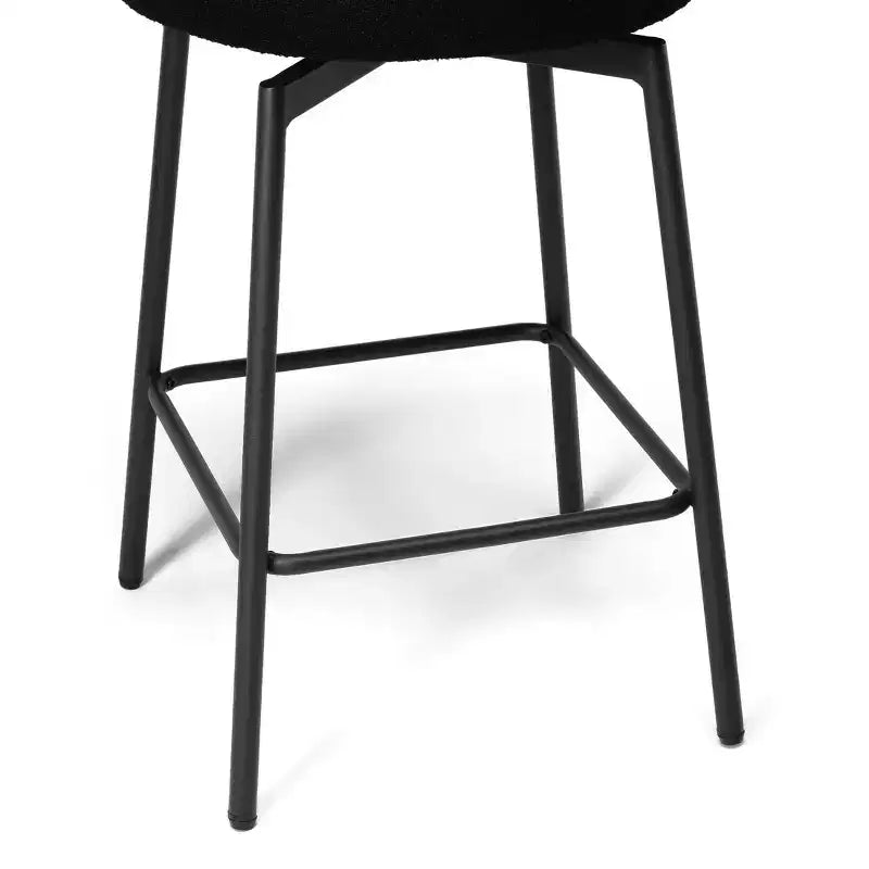 Sgabelli da bar con schienale imbottiti in finta pelliccia, set da 2 – Nero / Cammello / Grigio / Crema / Verde / Blu navy / Oro