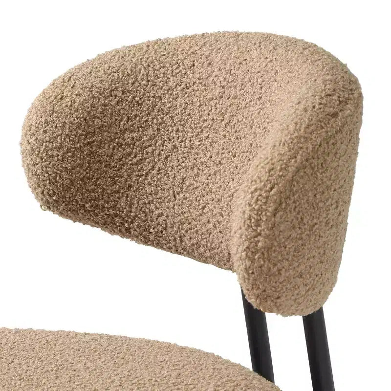 Sgabelli da bar con schienale imbottiti in finta pelliccia, set da 2 – Nero / Cammello / Grigio / Crema / Verde / Blu navy / Oro