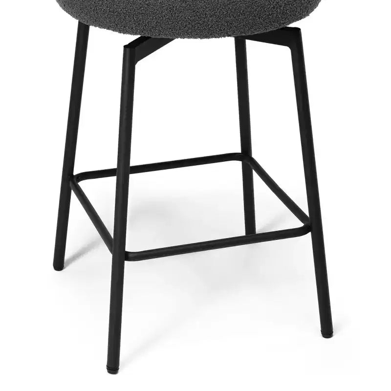 Sgabelli da bar con schienale imbottiti in finta pelliccia, set da 2 – Nero / Cammello / Grigio / Crema / Verde / Blu navy / Oro