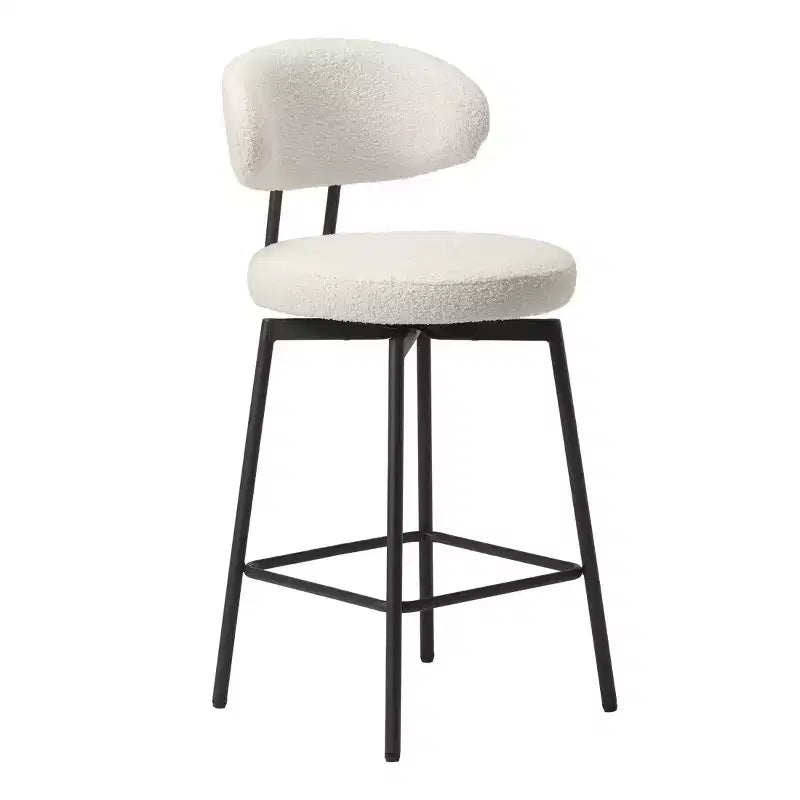 Sgabelli da bar con schienale imbottiti in finta pelliccia, set da 2 – Nero / Cammello / Grigio / Crema / Verde / Blu navy / Oro