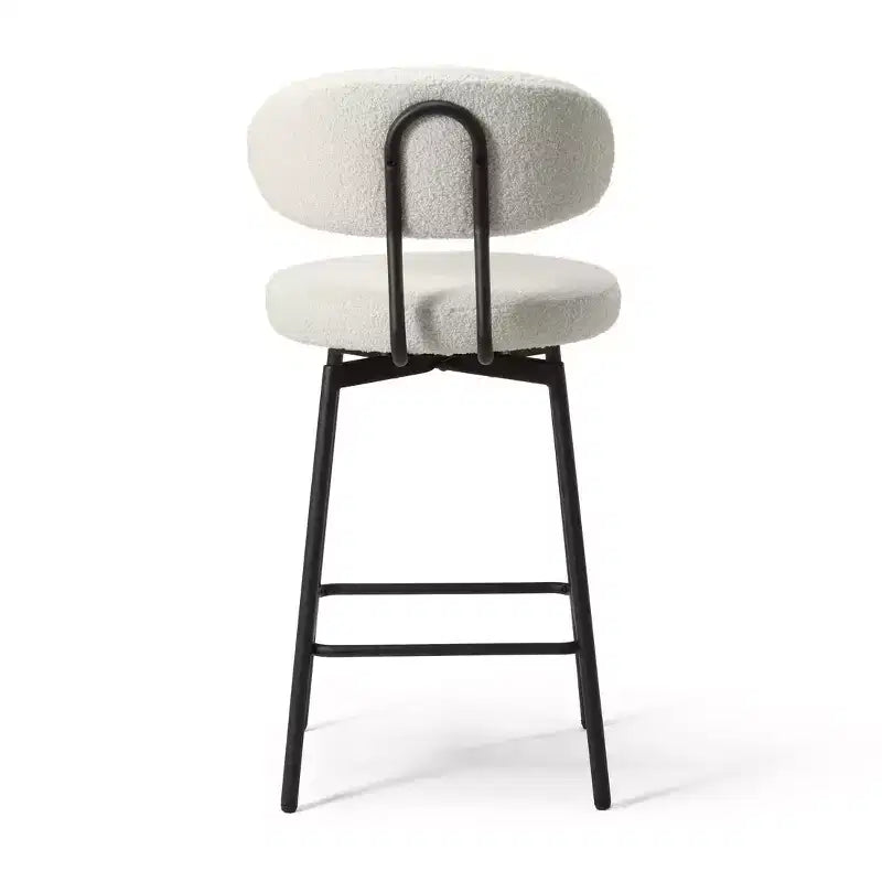 Sgabelli da bar con schienale imbottiti in finta pelliccia, set da 2 – Nero / Cammello / Grigio / Crema / Verde / Blu navy / Oro