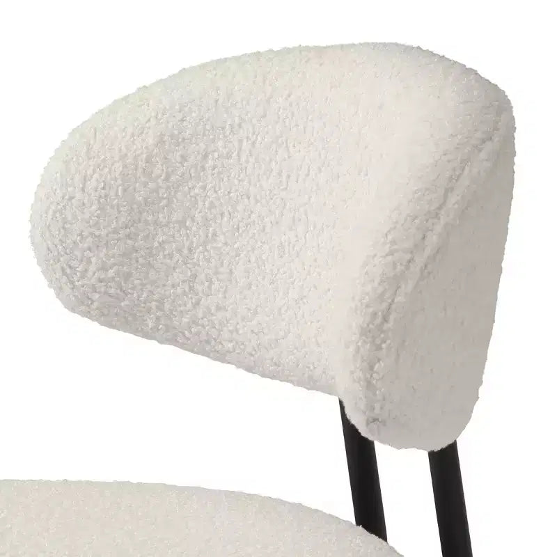Sgabelli da bar con schienale imbottiti in finta pelliccia, set da 2 – Nero / Cammello / Grigio / Crema / Verde / Blu navy / Oro