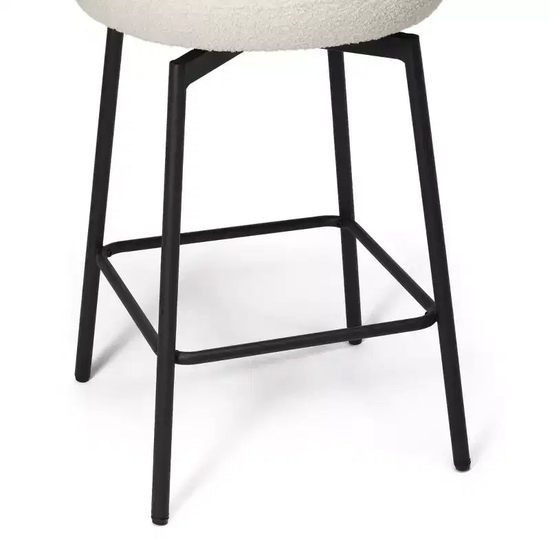 Sgabelli da bar con schienale imbottiti in finta pelliccia, set da 2 – Nero / Cammello / Grigio / Crema / Verde / Blu navy / Oro