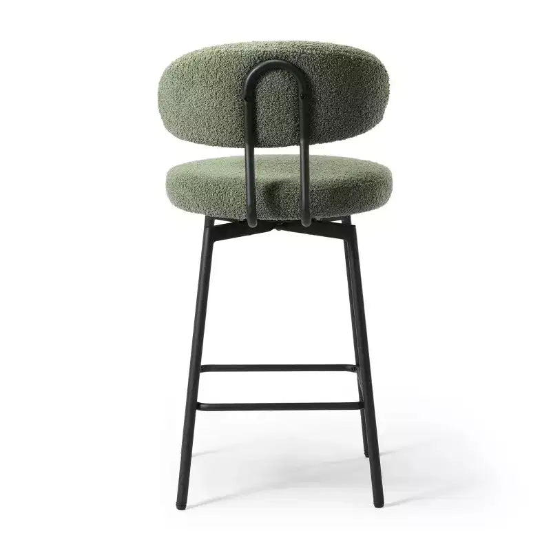 Sgabelli da bar con schienale imbottiti in finta pelliccia, set da 2 – Nero / Cammello / Grigio / Crema / Verde / Blu navy / Oro