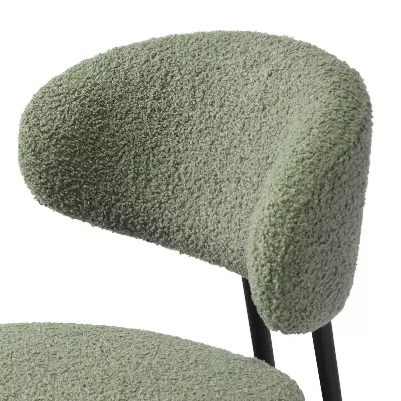 Sgabelli da bar con schienale imbottiti in finta pelliccia, set da 2 – Nero / Cammello / Grigio / Crema / Verde / Blu navy / Oro