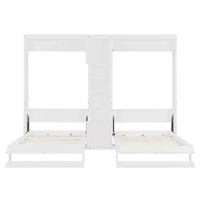 Letto a castello singolo/matrimoniale grigio/bianco con contenitore – Per 2 persone
