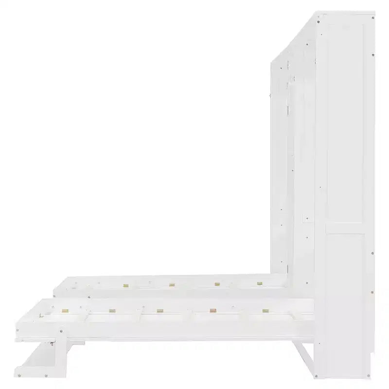 Letto a castello singolo/matrimoniale grigio/bianco con contenitore – Per 2 persone