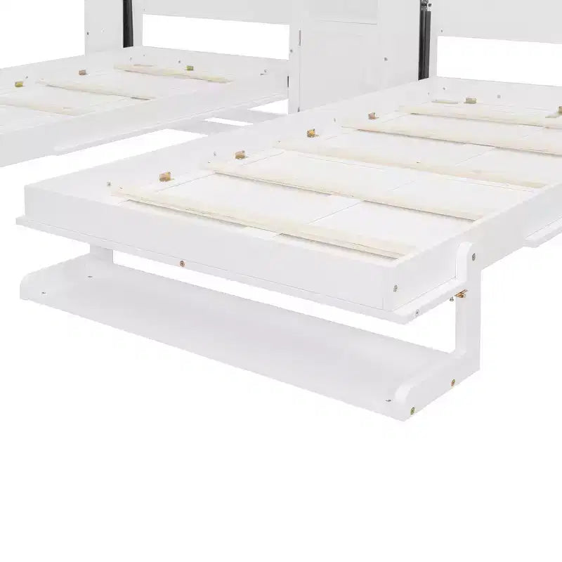 Letto a castello singolo/matrimoniale grigio/bianco con contenitore – Per 2 persone