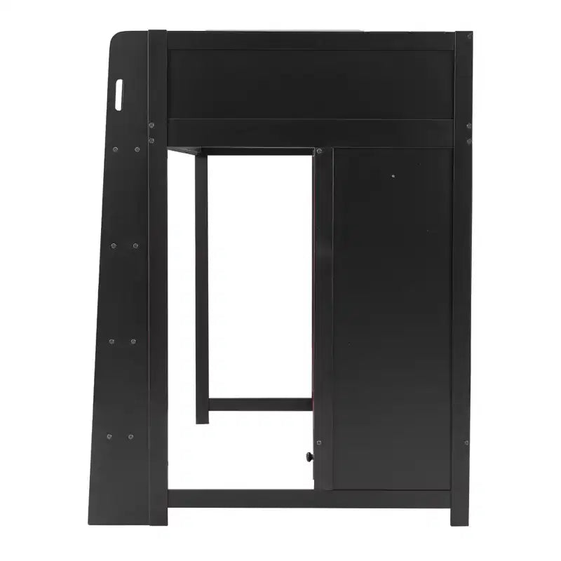 Letto a soppalco da gaming nero con scrivania, LED e cassetti – Singolo/Una piazza e mezza, 1 persona
