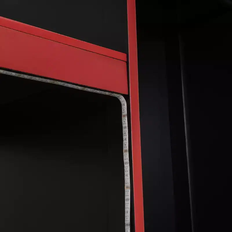 Letto a soppalco da gaming nero con scrivania, LED e cassetti – Singolo/Una piazza e mezza, 1 persona