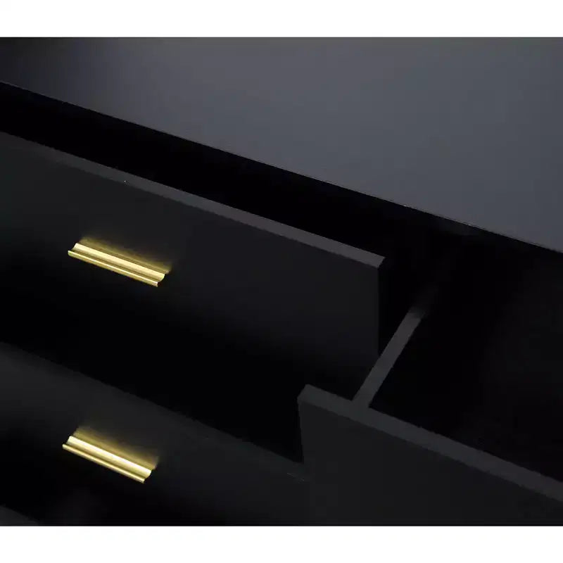 Comò a 9 cassetti in legno naturale con maniglie dorate, per 1 persona