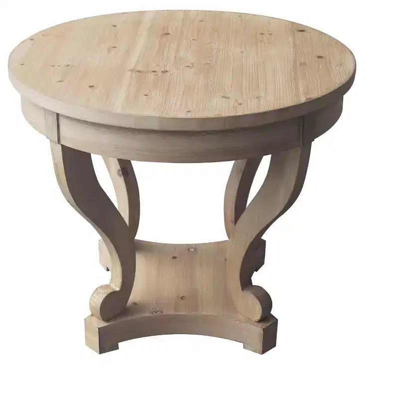Tavolo da pranzo rotondo con piedistallo in legno marrone/naturale – 2 posti a sedere