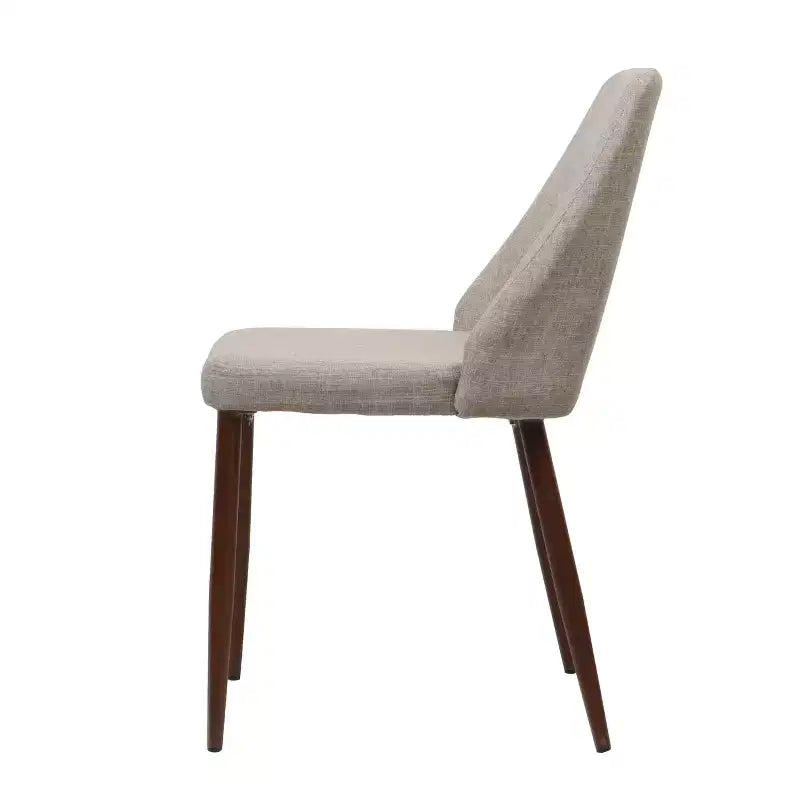 Sedia da pranzo imbottita in stile Mid-Century Modern, gambe in ferro, set da 2, vari colori