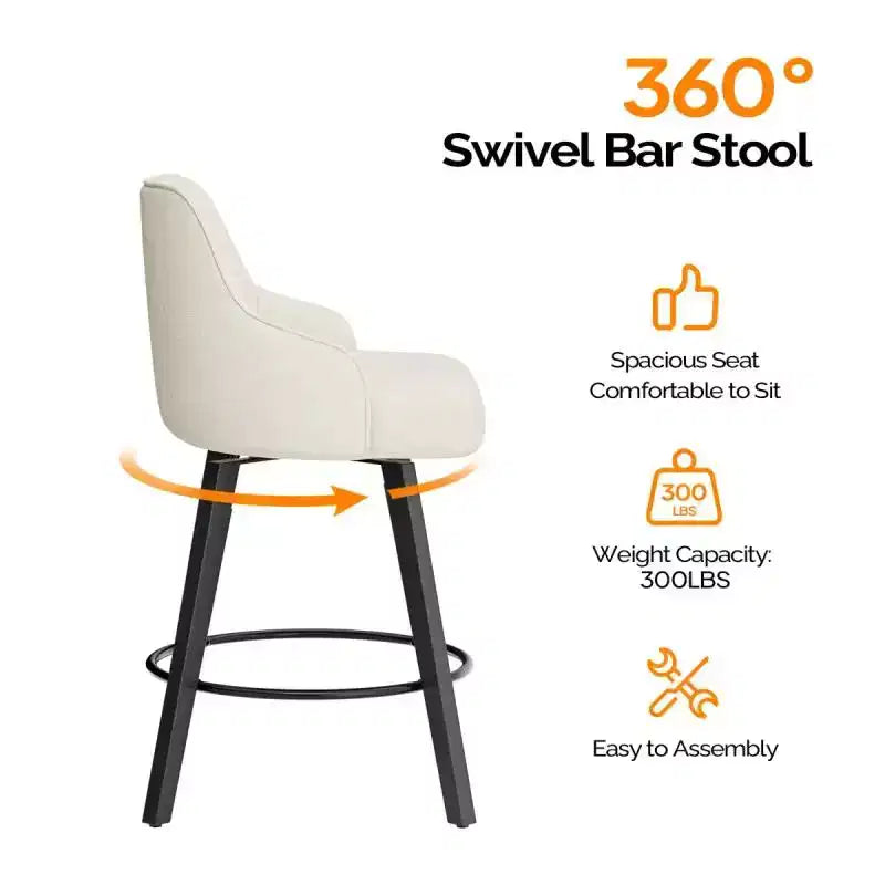 Sgabello da bar senza braccioli in ecopelle beige/grigio/verde con rotazione a 360°, gambe in legno – 1 posto a sedere