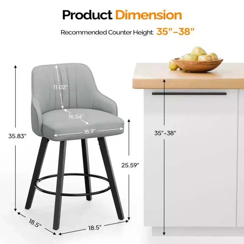 Sgabello da bar senza braccioli in ecopelle beige/grigio/verde con rotazione a 360°, gambe in legno – 1 posto a sedere