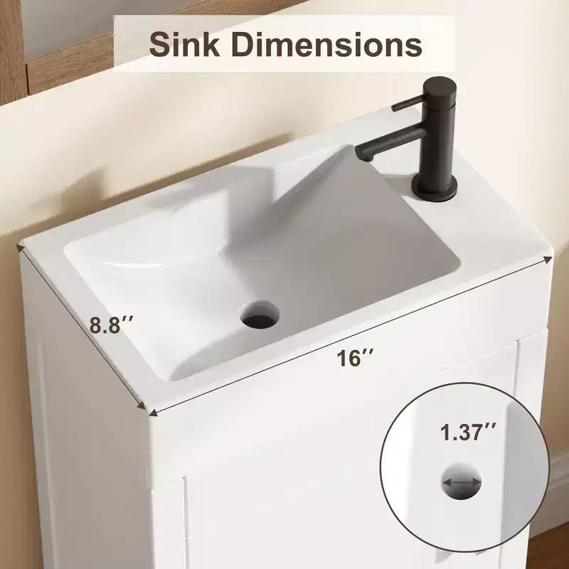Mobiletto lavabo da bagno indipendente da 40 cm con anta a chiusura ammortizzata – Nero / Grigio / Rovere / Bianco, Monoposto