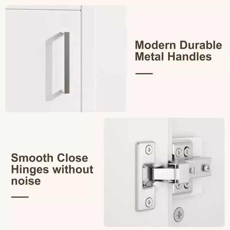 Mobiletto lavabo da bagno indipendente da 40 cm con anta a chiusura ammortizzata – Nero / Grigio / Rovere / Bianco, Monoposto