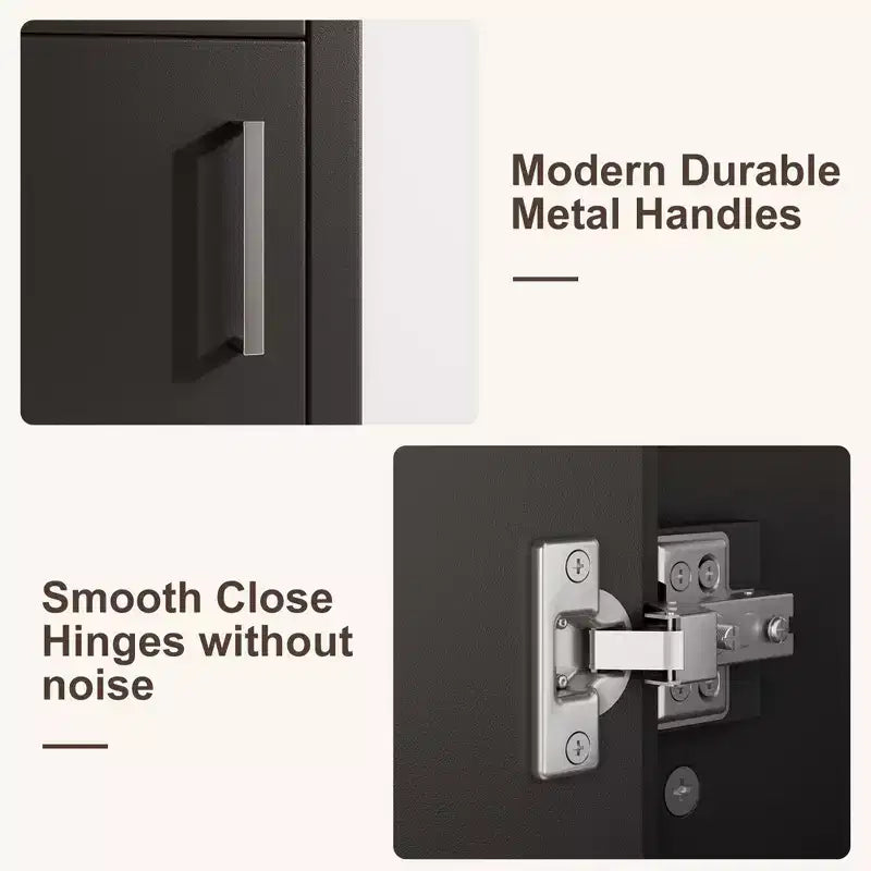 Mobiletto lavabo da bagno indipendente da 40 cm con anta a chiusura ammortizzata – Nero / Grigio / Rovere / Bianco, Monoposto