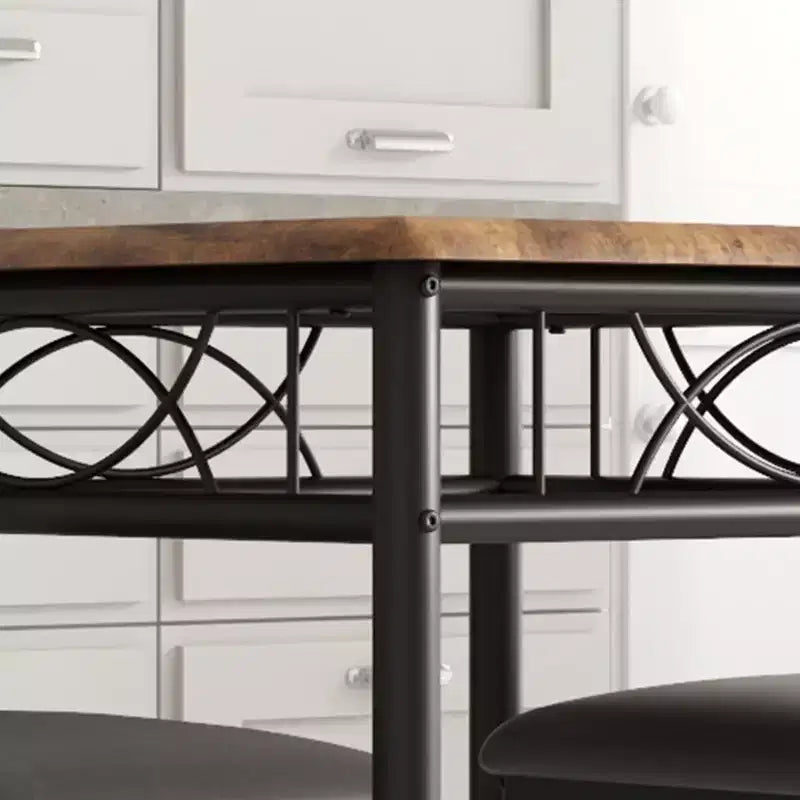 Set da pranzo quadrato retrò colorato per 2 persone, tavolo e sedie da cucina in 3 pezzi