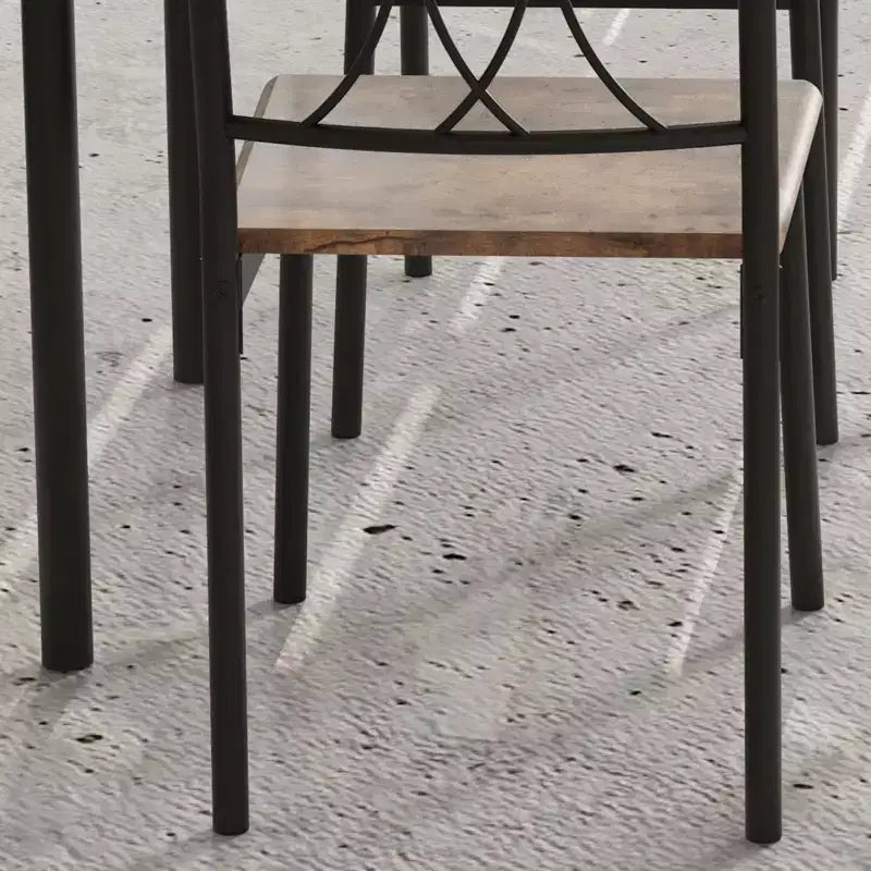 Set da pranzo quadrato retrò colorato per 2 persone, tavolo e sedie da cucina in 3 pezzi