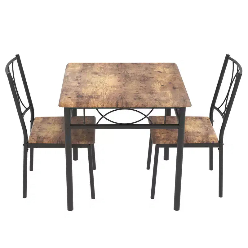 Dining Table Set for 2, Square Table and Chairs Set, 3 Piece Kitchen Table Set of 2 with Upholstered Chairs, for Small Spaces, Apartment