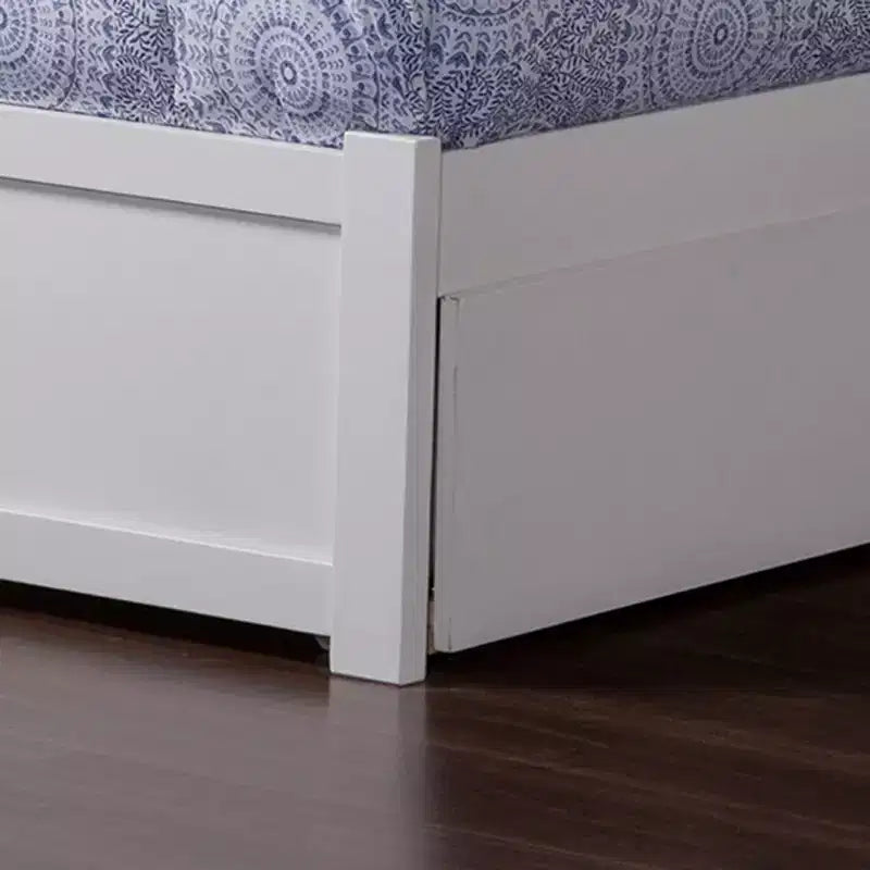 Letto a piattaforma matrimoniale marrone/bianco con letto estraibile singolo, 2 posti letto
