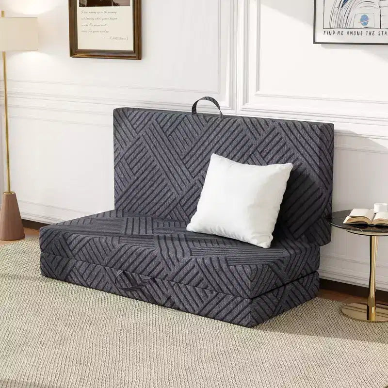 Materasso in memory foam pieghevole a tre, grigio, 15 cm, singolo